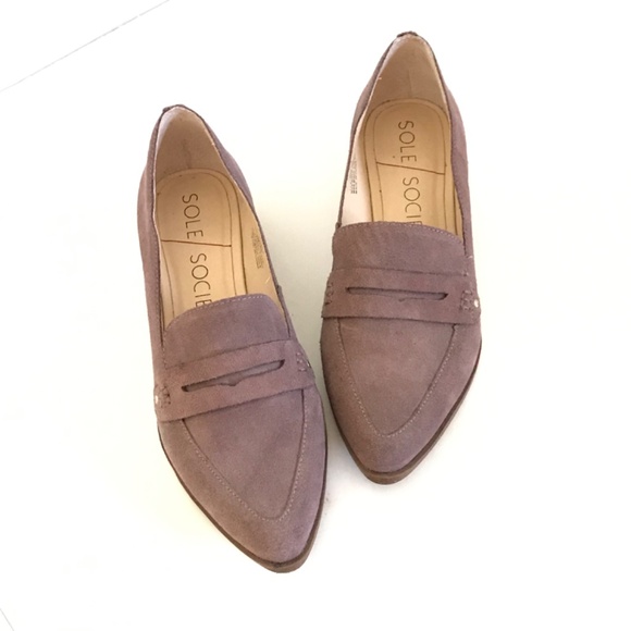 SOLE SOCIETY Penny Loafers Suede Flats Jessica Dusty Plum Women’s Size 9M - Picture 16 of 16